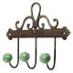 Pea Green White Dot Ceramic Iron Hooks